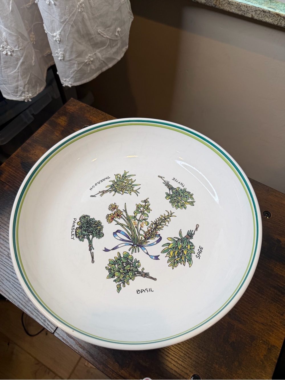 Vintage Himark "Botanical" large pasta serving bowl manufactured around 1980.